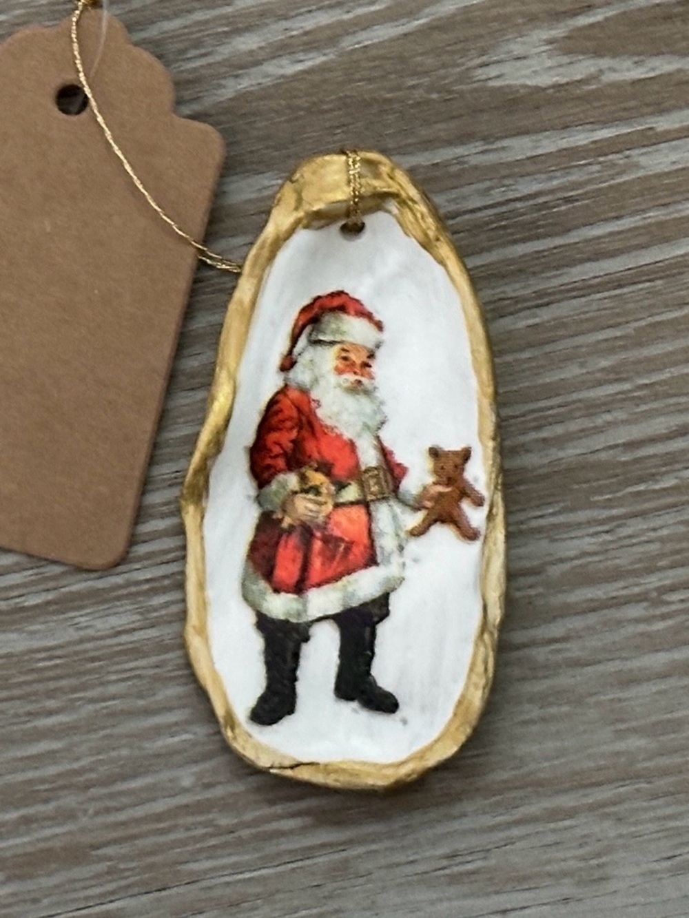 NWT Oh Too Cute Christmas Ornament Oyster Sea Shell Santa Claus